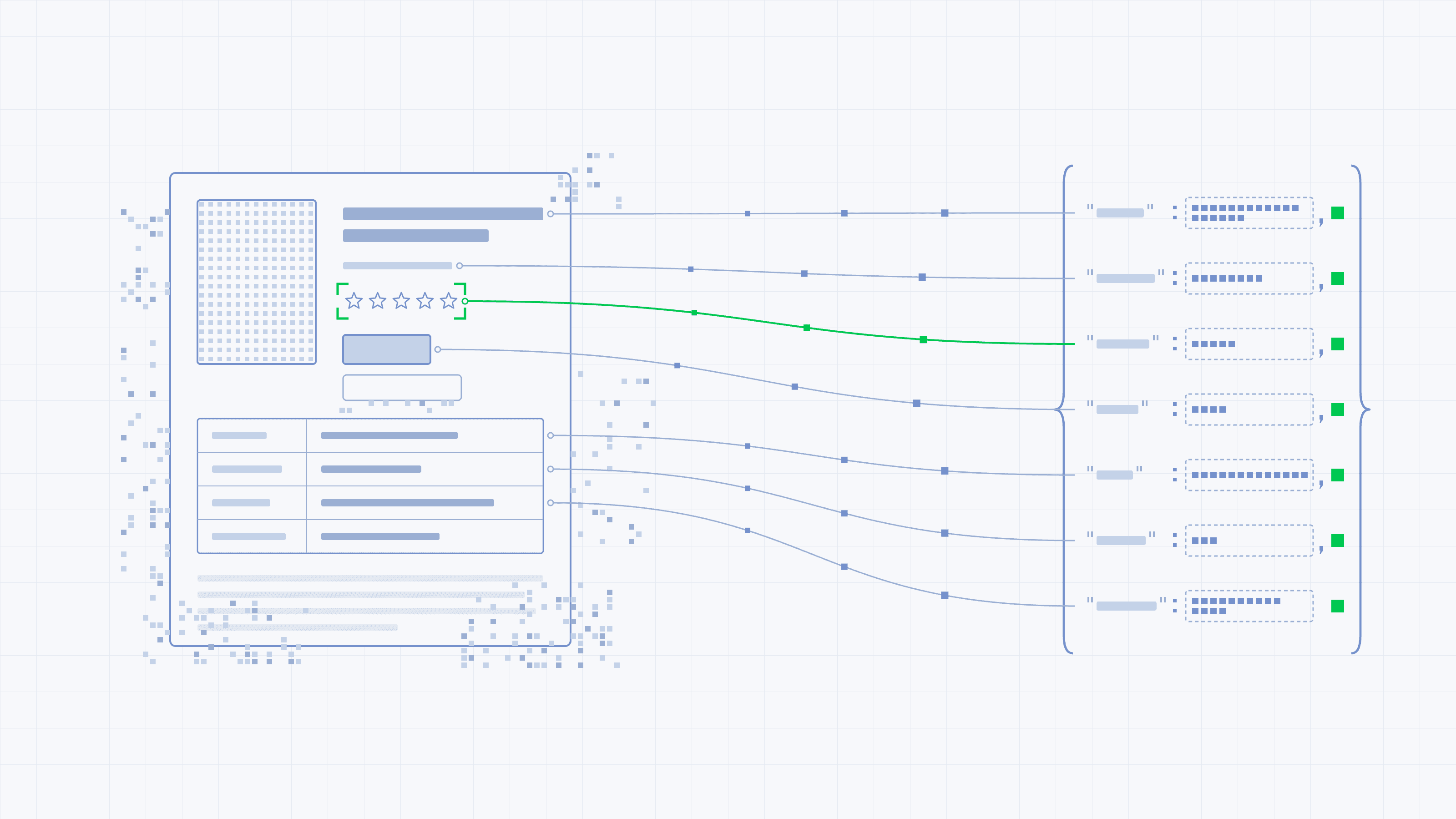 Illustration of a web page being transformed into structured data using Pydantic and Stagehand